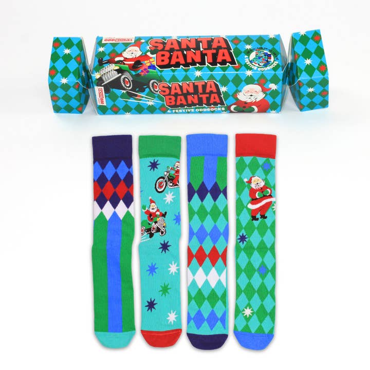 Sock Academy – wholesale Socks – Men's – SANTA BANTA - 4 Odd Socks Christmas Cracker |United Oddsocks2