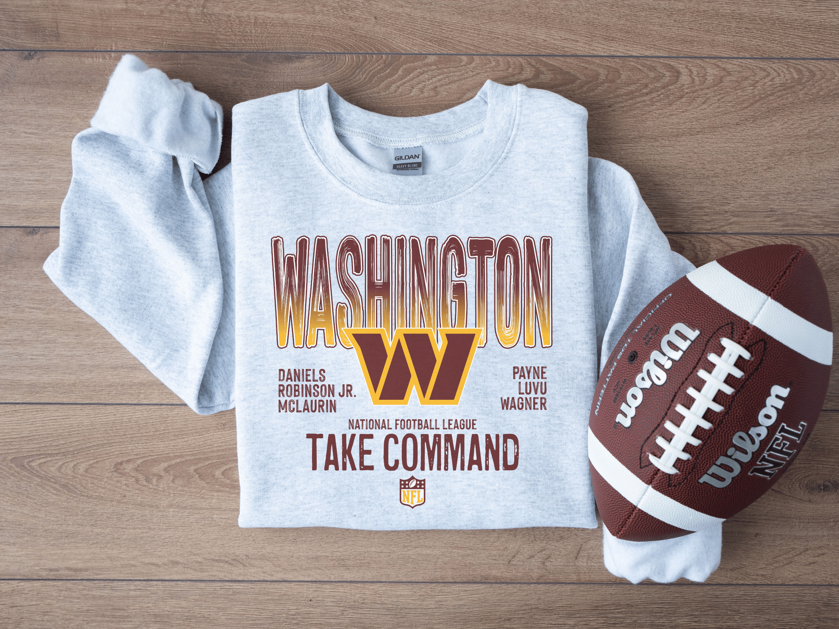H+P Wholesale - Wholesale Graphic Sweatshirt - Unisex - Washington Commanders Take Command Graphic Tee/Crew0