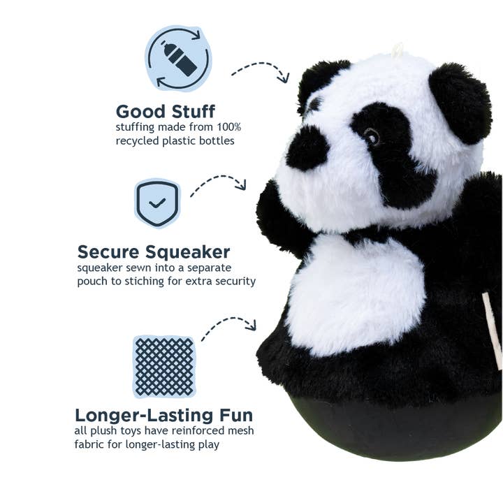Tall Tails - Wholesale Pet Plush Toy - Dog - Panda Roly Poly Dog Toy