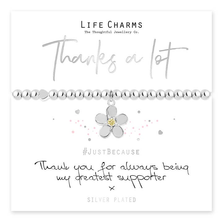 Muito obrigado - Pulseira Flower Charm por atacado de Life Charms