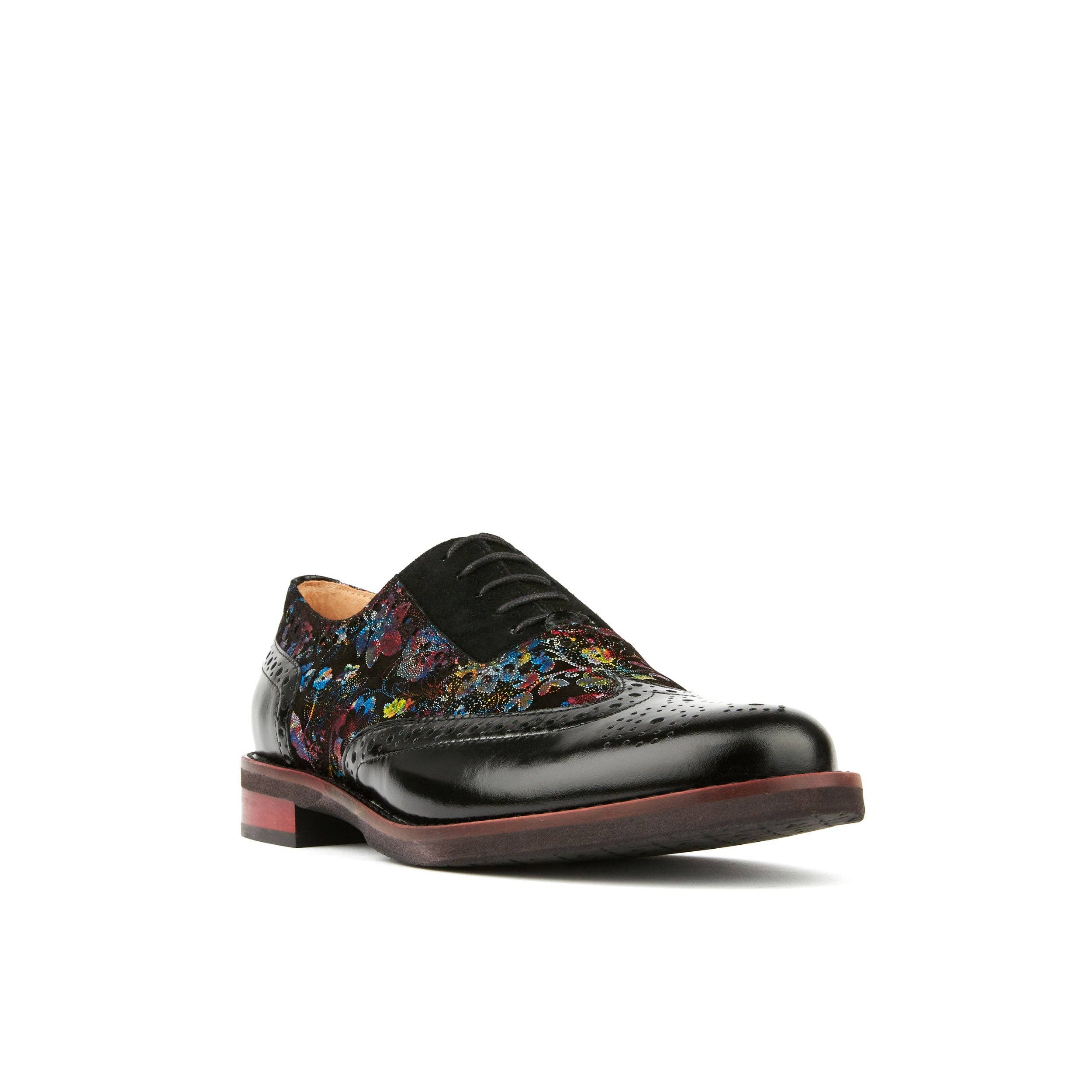 Embassy London – wholesale Brogue shoes – Women's – Vivienne - Black Flower1