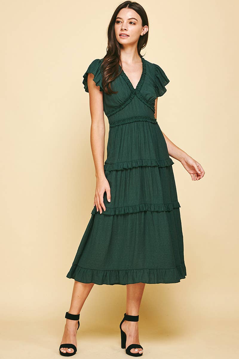 PINCH - Wholesale Dress - Women's - RUFFLED TEA LENGTH DRESS - 3597D42