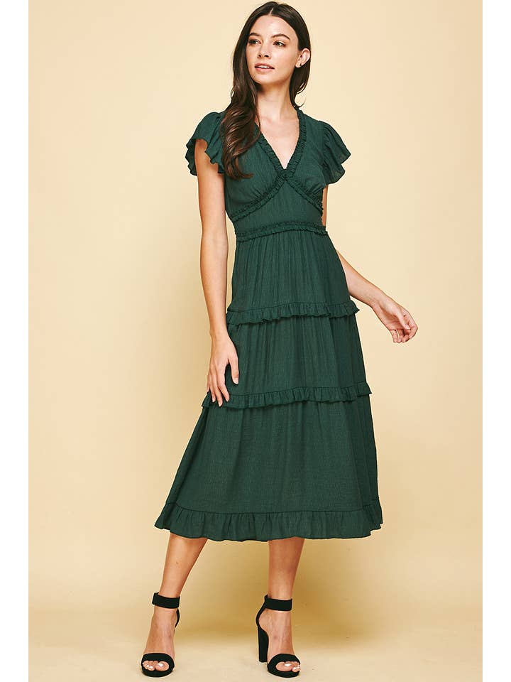 PINCH - Wholesale Dress - Women's - RUFFLED TEA LENGTH DRESS - 3597D42