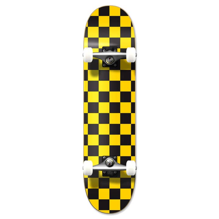 Graphic Complete Skateboard 7.75" - Checker Jaune pour la vente par Yocaher Skateboards