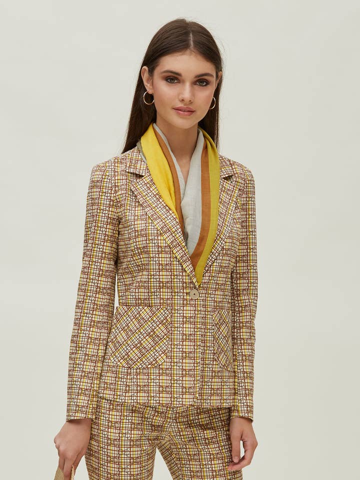 Piqué Blazer Exclusive Print for wholesale by OKY