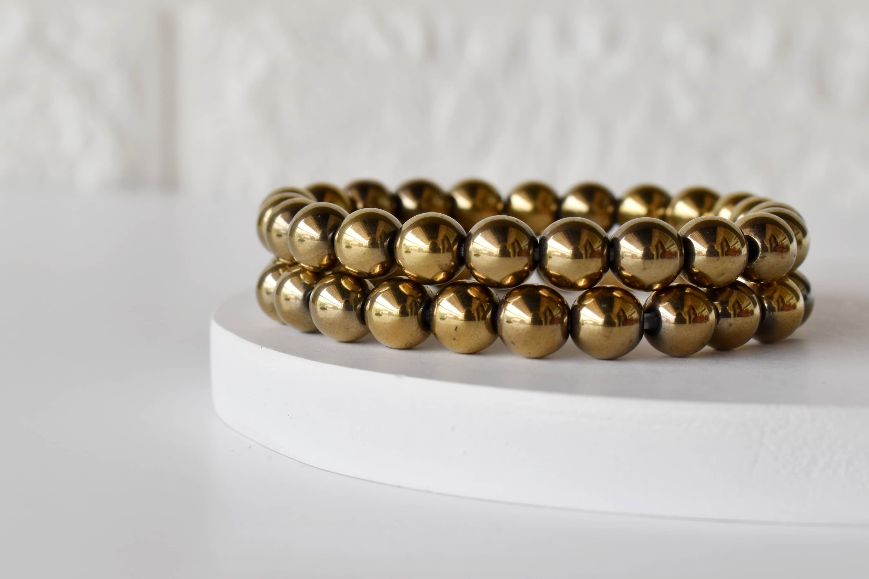 Soothing Crystals - Vente Bracelet de perles - Bracelet en Cristal| Hématite Dorée| Bracelet de Pierres de Guérison3