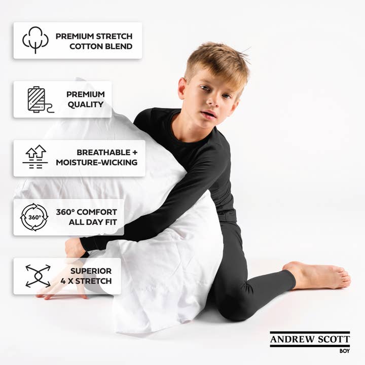 I-Wear Brands - Wholesale T-Shirt - Kids - Boys Cotton Base Layer Long Sleeve Crew Neck Shirts
