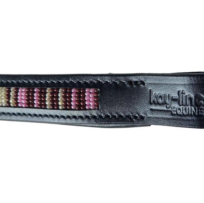 kay-line - Vente Équipement d’équitation - Bandeau frontal en cuir HORSE MINT SPLASH1