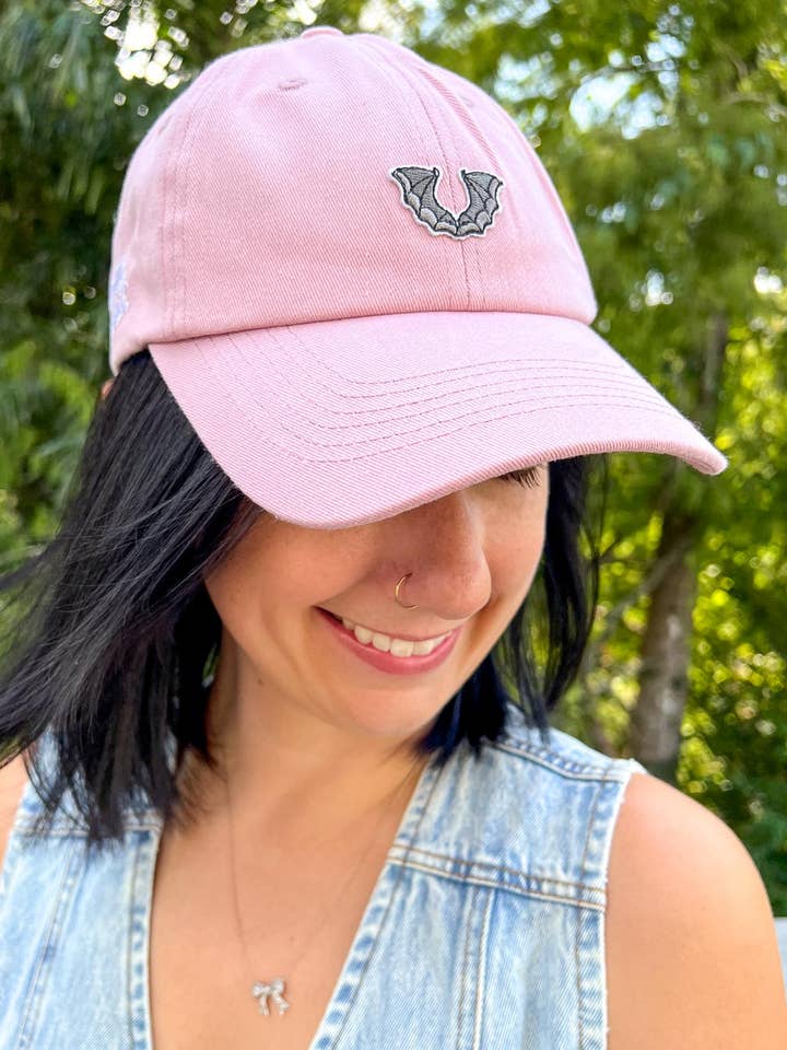Minimalist Bat Wings Dad Hat | Fantasy Apparel for wholesale by Blissfully Bookish Company