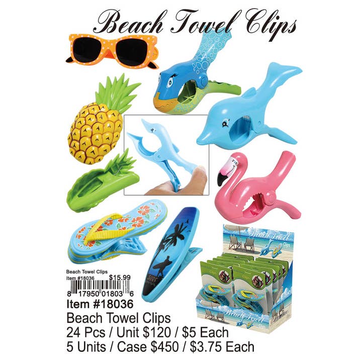 Puka Creations - Wholesale Beach Accessories - Beach Towel Clips