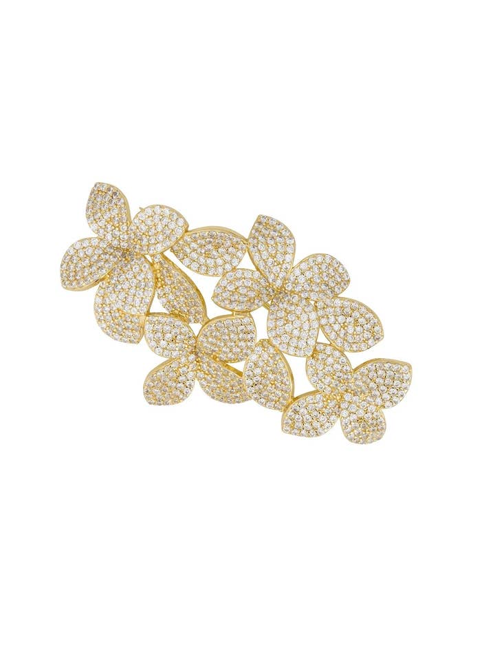 Petal Cascading Flower Brooch Gold for wholesale by Latelita