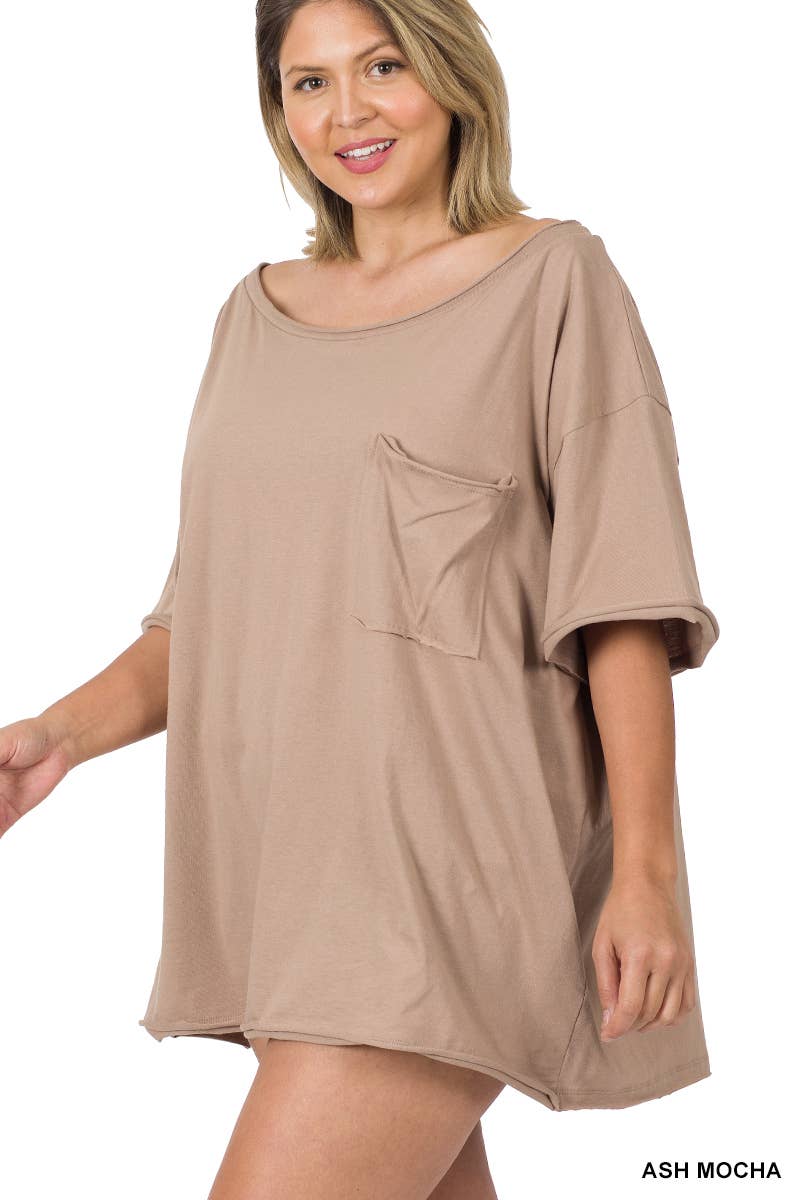 42POPS - Wholesale Tunic - Women's - Tri Blend Oversized Raw Edge Boyfriend Tee23