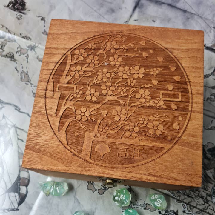 Cherry Blossom Design B Trinket or Dice Box - Felted for wholesale by Critit