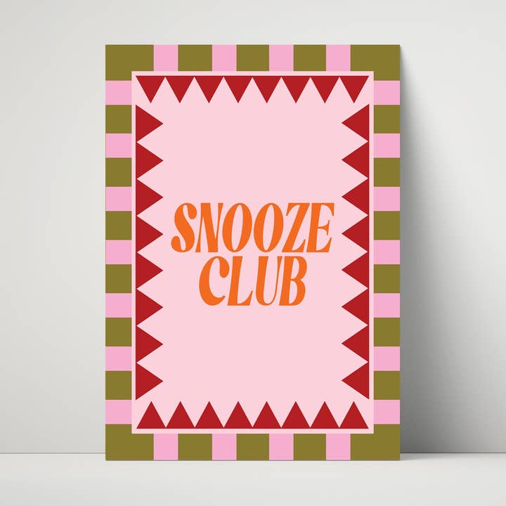 Snooze Club Colourful Art Print for wholesale by Maddison Ball Creative