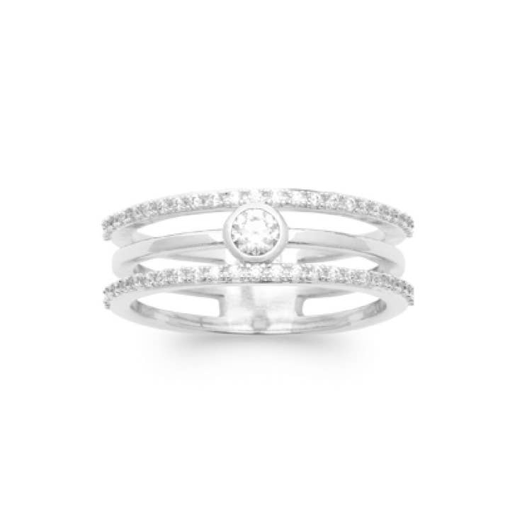 Jewelry Private Label – wholesale Ring med flera stenar – Hannah .925 Sterling Silver pläterad rodium Ring