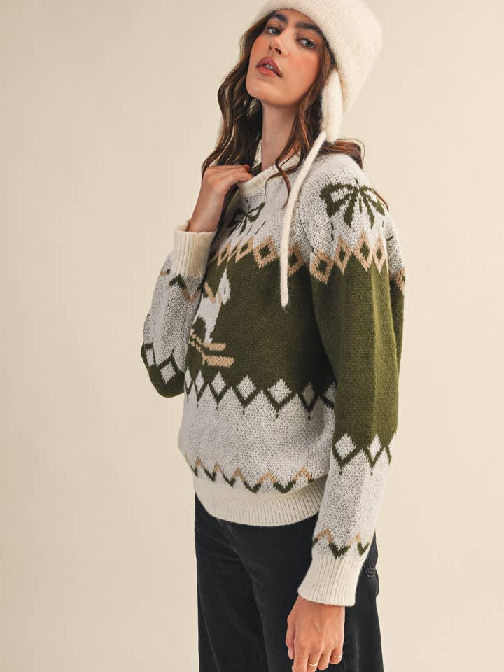 &MERCI - Wholesale Knit Sweater - Women's - DOG MOTIF SWEATER PULLOVER MSW112226