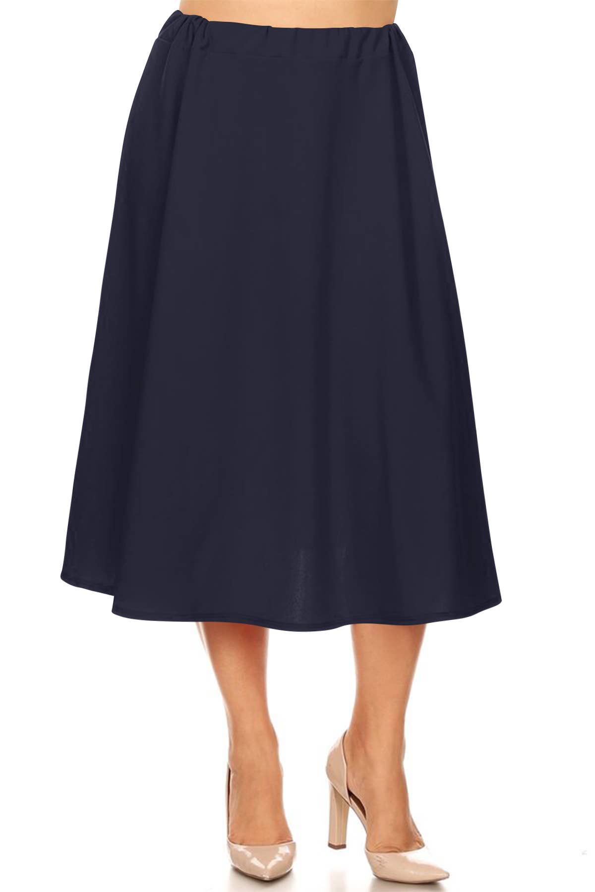 MOA COLLECTION - Vente Jupe – femme - Jupe mi-longue taille trapèze taille haute pour femmes28