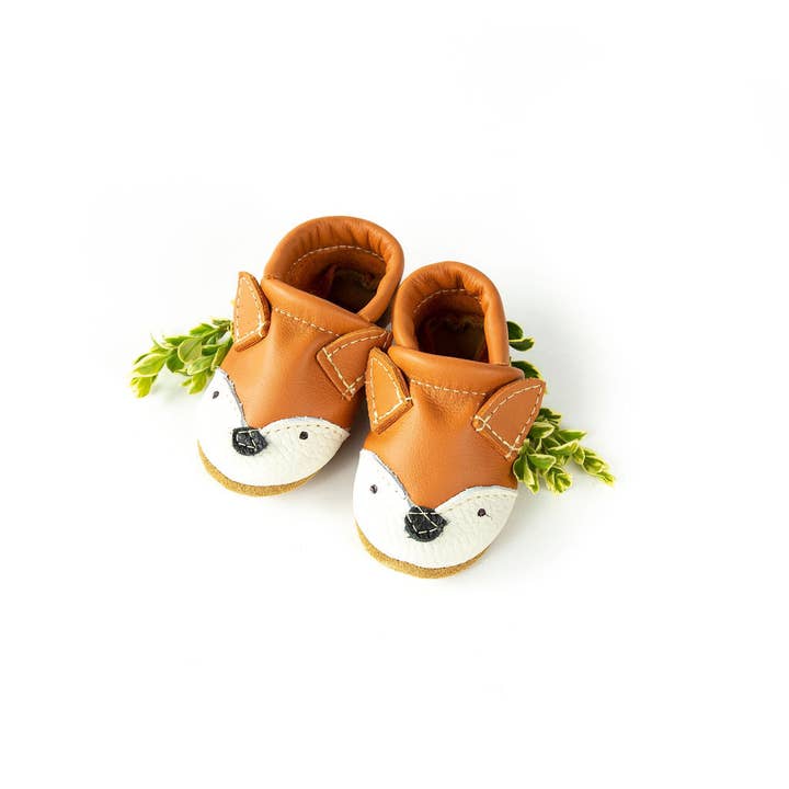 Starry Knight Design - Wholesale Booties - Baby - Papaya Fox Critters Leather Baby Booties & Toddler Shoes