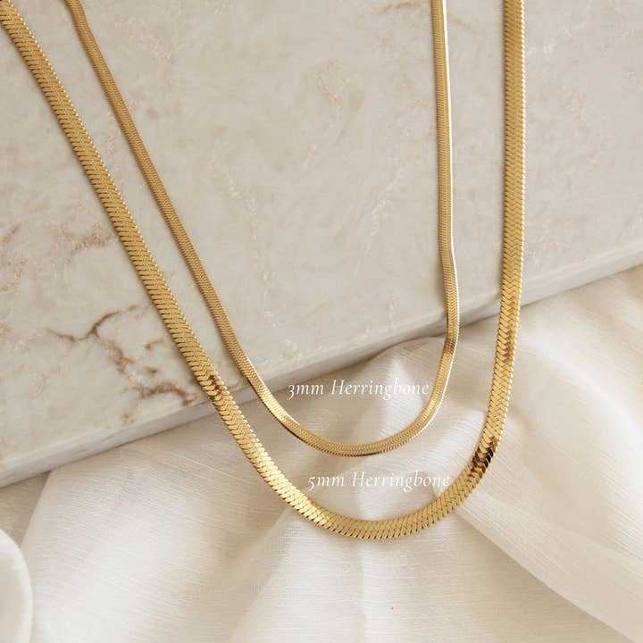 MAIVE - Wholesale Link & Chain Necklace - Herringbone Chain Necklace