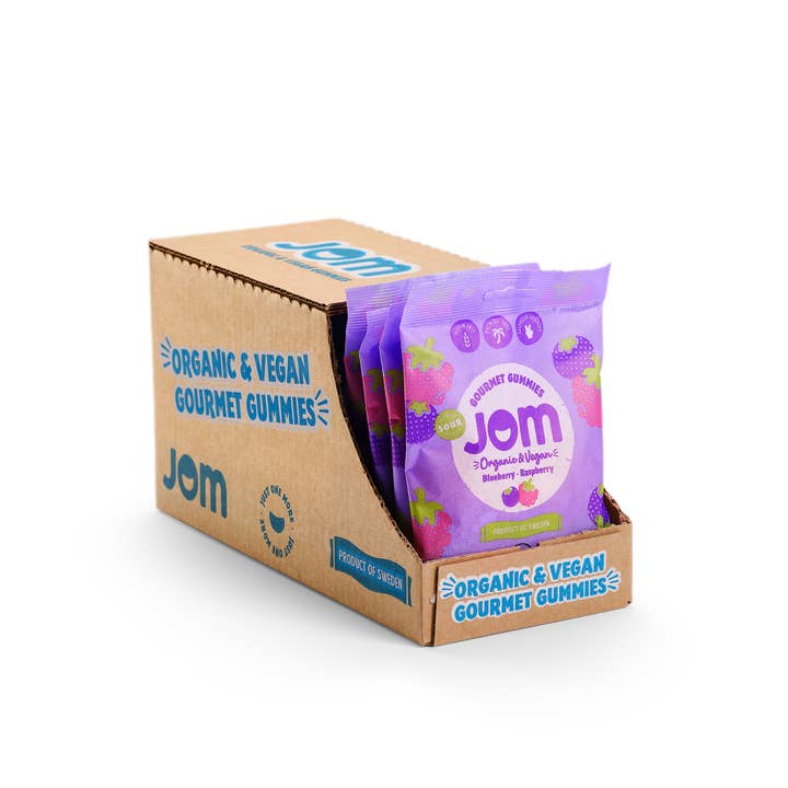 JOM - Wholesale Gummy - Swedish Organic and Vegan Sour Blueberry & Raspberry Gummies3