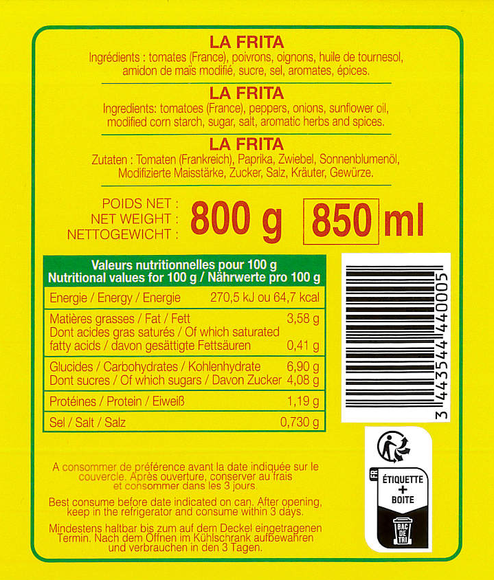CONSERVES GUINTRAND - Wholesale Sauce - Frita "Méditerranéenne" 4/41