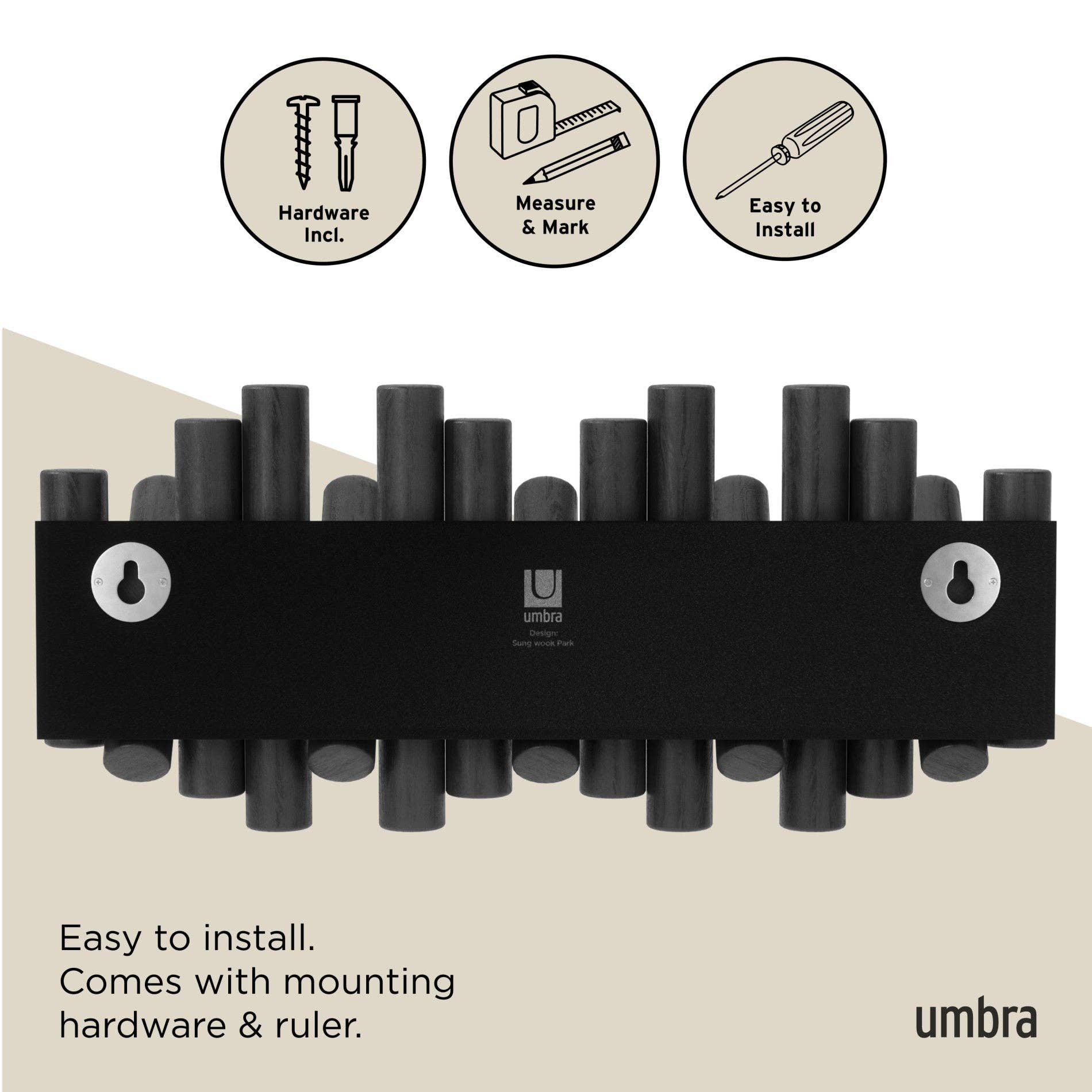 Umbra - Wholesale Wall Hook - Picket Wall-Mounted Coat Rack Rail Hook22