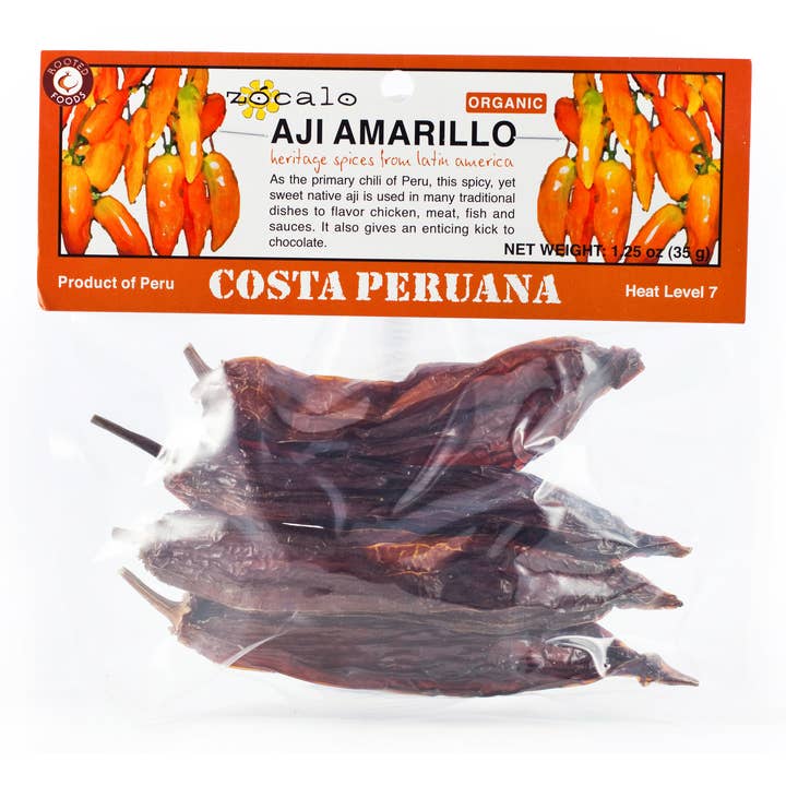 Matiz - Wholesale Pepper/Peppercorns - Zocalo Aji Amarillo Organic Pods - 1.25oz