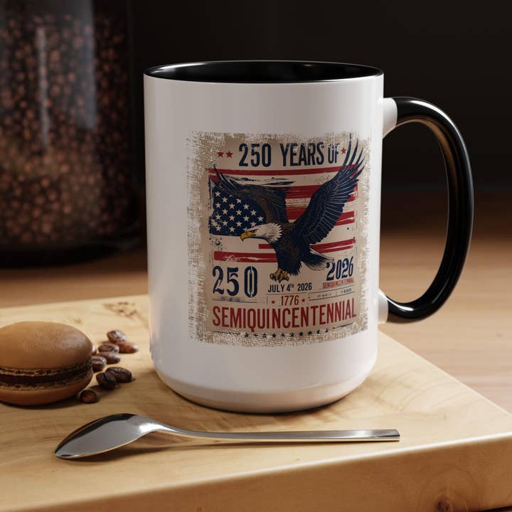 Retro Usa 250 Cup, Independence Day Mug, Accent Coffee Mug for wholesale by Tevatino