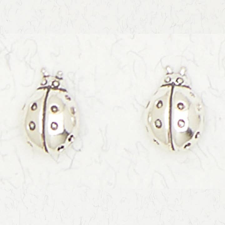 Orecchini a bottone in argento Sterling - Lady Bug per la vendita all'ingrosso da parte di Nirvana LLC