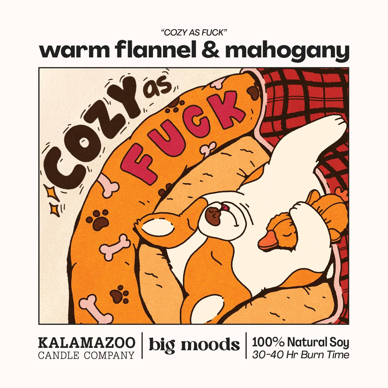 Big Moods - Wholesale Jar/Filled Candle - "Cozy as Fuck" warm flannel & mahogany -  Luxury Soy Candle3