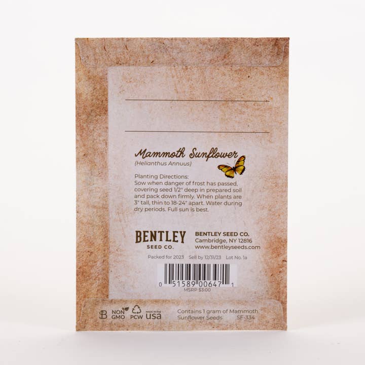 Bentley Seed Co. - Wholesale Birthday Card - Happy Birthday - Sunflower - Mammoth Sunflower Seed Packets