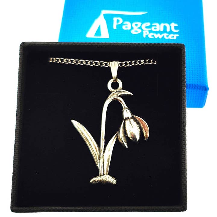 Snowdrop Flower Pewter Pendant for wholesale by Pageant Pewter