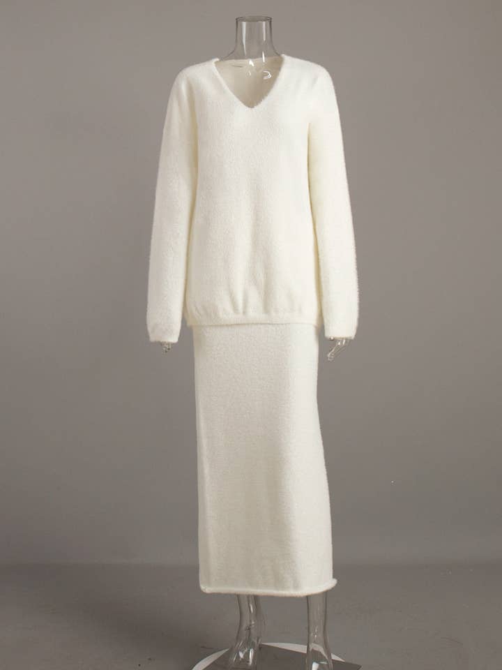 alberalkirk - Wholesale Top & Skirt Set - Women's - Mink like Knit Set Women Multiple Colors N5A503