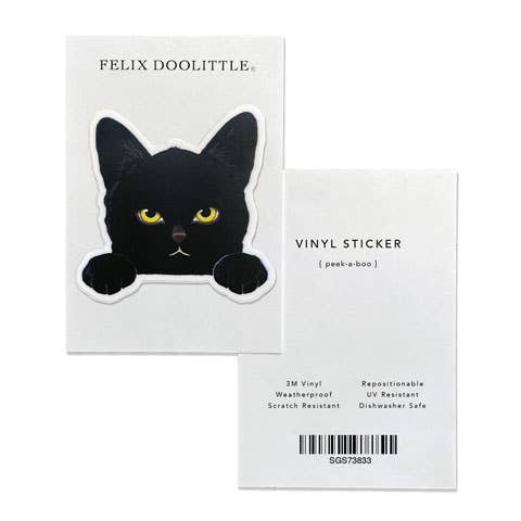 Felix Doolittle - Wholesale Sticker - Peek-a-Boo - Cat Vinyl Stickers1