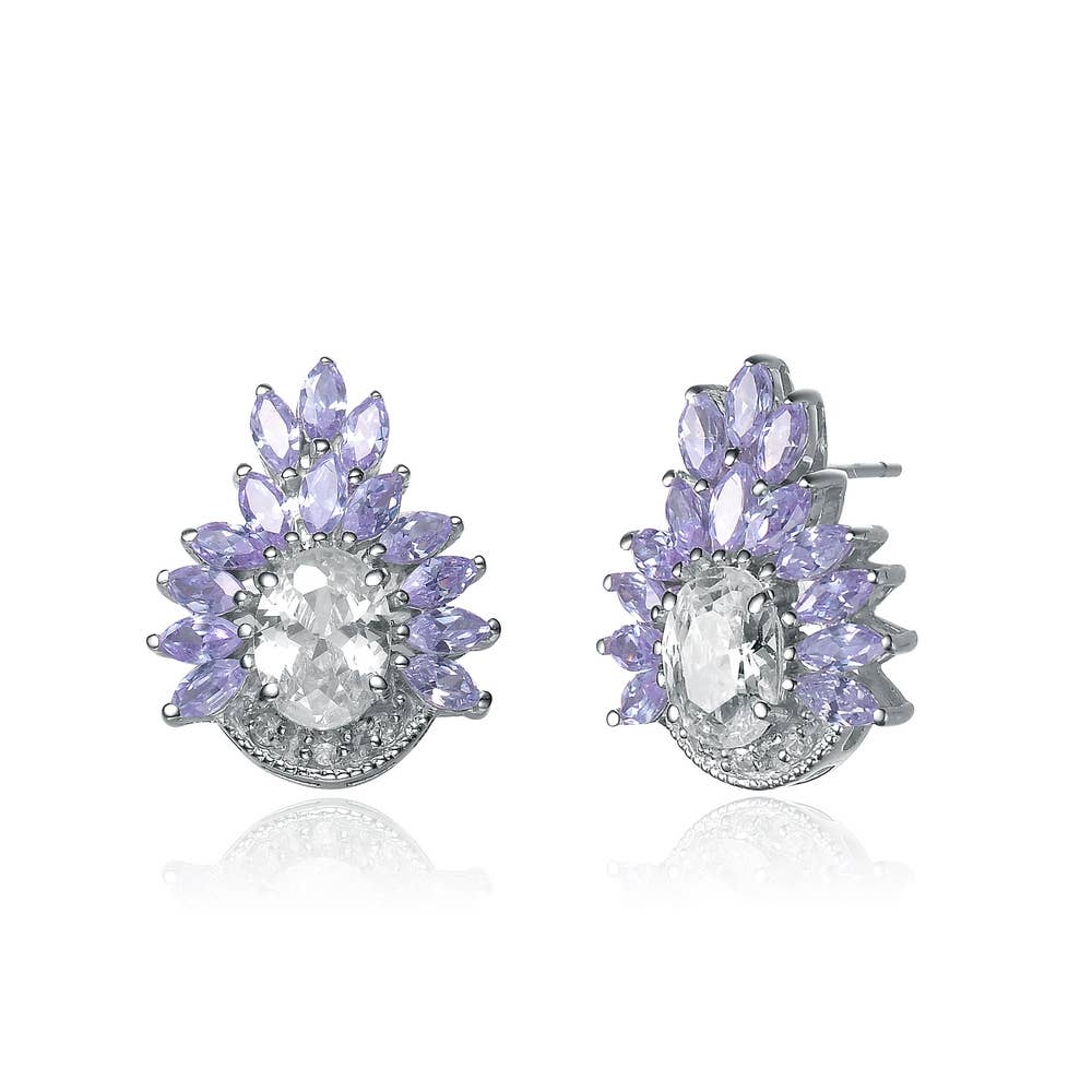 Genevive – wholesale Stud/post earrings – Sterling Silver Cubic Zirconia Earrings(1241)1