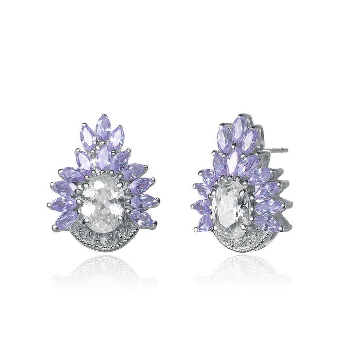 Genevive – wholesale Stud/post earrings – Sterling Silver Cubic Zirconia Earrings(1241)1