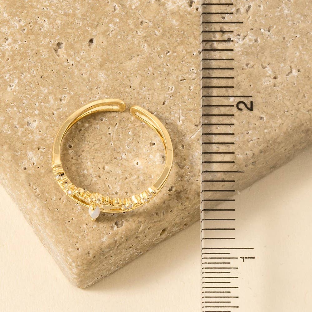 Anarchy Street – Engroshandel Båndring – Dobbelt Band Opal Rhinestone justerbar Ring3