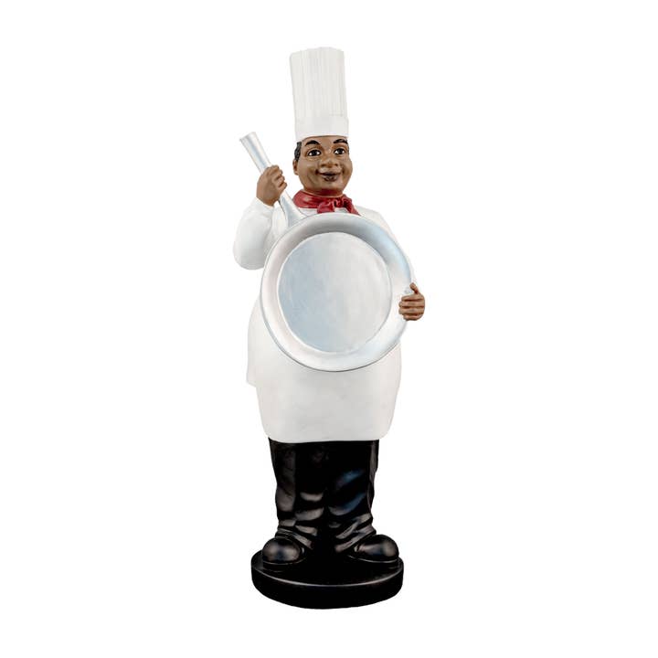 16478 : Chef Afro-Américain : Sa Petite Poêle, 11"H pour la vente par Positive Image Gifts