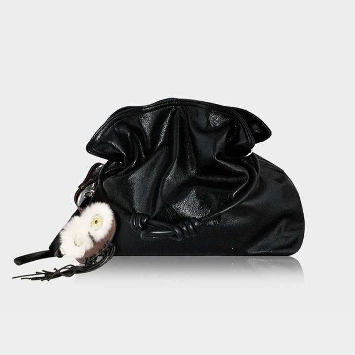 Kordelzug Umhängetasche aus weichem Rindsleder – Grün/Schwarz für den Großhandel von WANACCESSORY