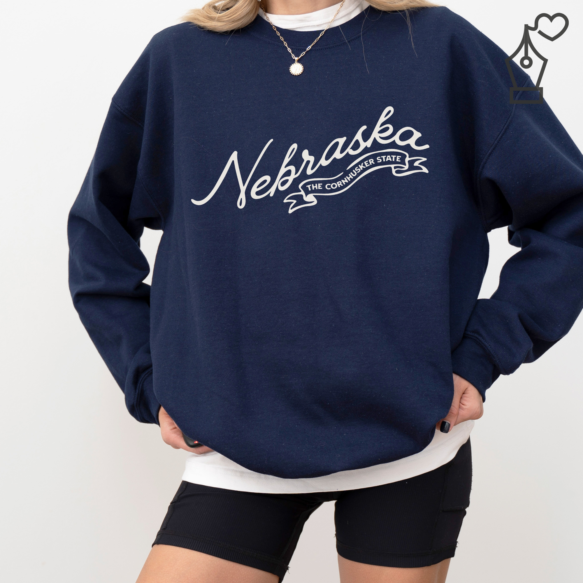 KylieBeth Designs - Vente Sweat-shirt à imprimés – femme - Sweat-shirt à col rond Nebraska, fierté de l'État du Nebraska5