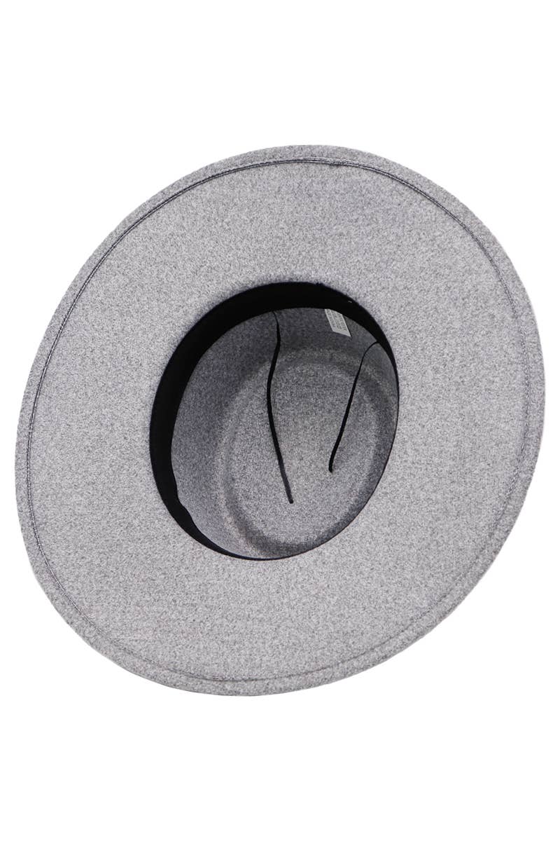 Cap Zone - Vendita all'ingrosso Fedora - Donna - Cappello rancher bolero in lana sintetica con nastro piccolo, catena oro e tesa larga32