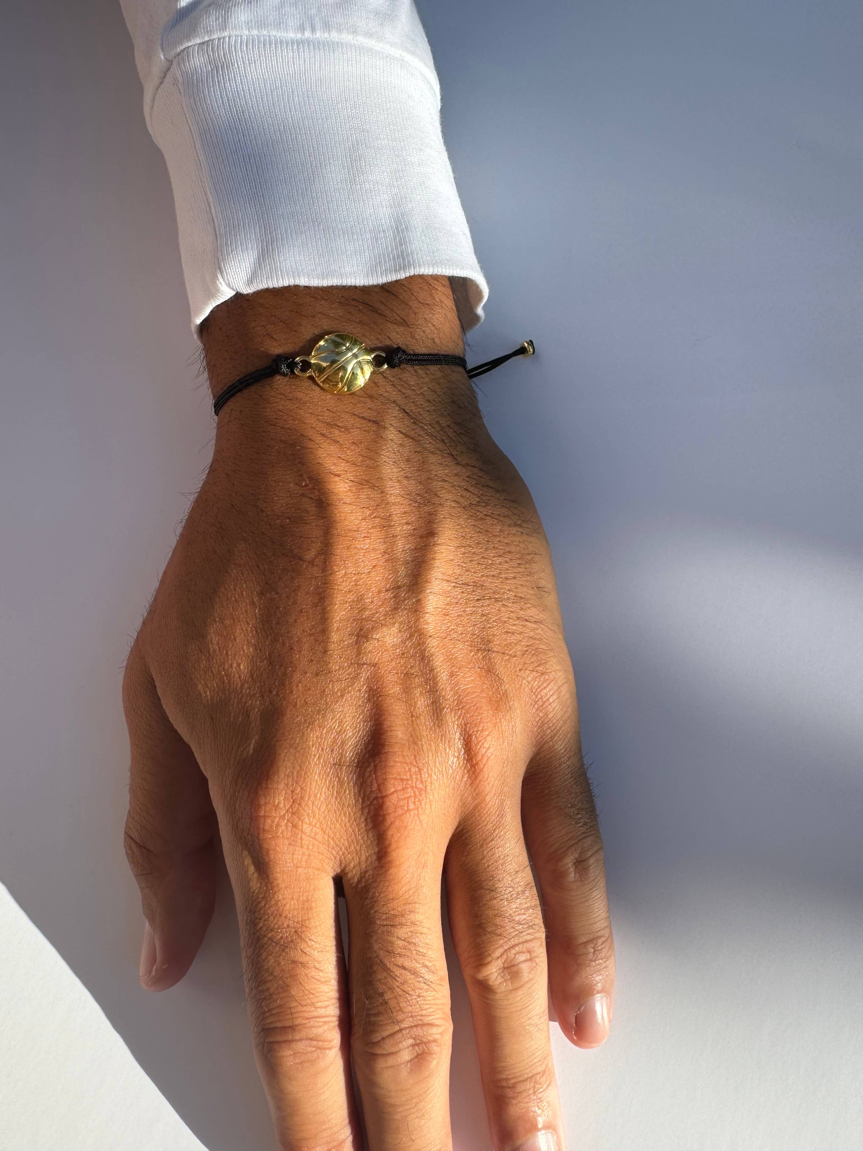 Christina Christi - Wholesale Charm/Dangle Bracelet - Basketball Charm Bracelet - Adjustable Black Cord Sport 1