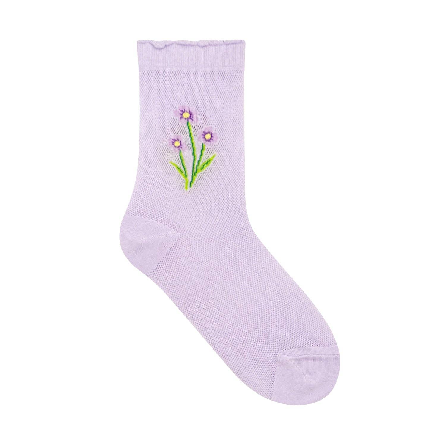 7DAYSSOCKS - Vente Chaussettes – femme - Chaussettes de jour romantiques en maille Crew pour femmes2