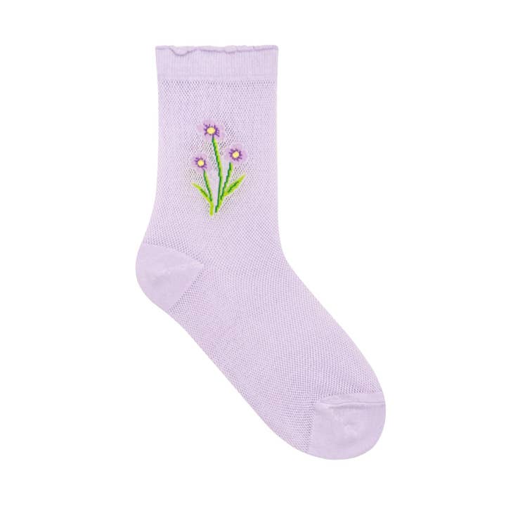 7DAYSSOCKS - Vente Chaussettes – femme - Chaussettes de jour romantiques en maille Crew pour femmes2