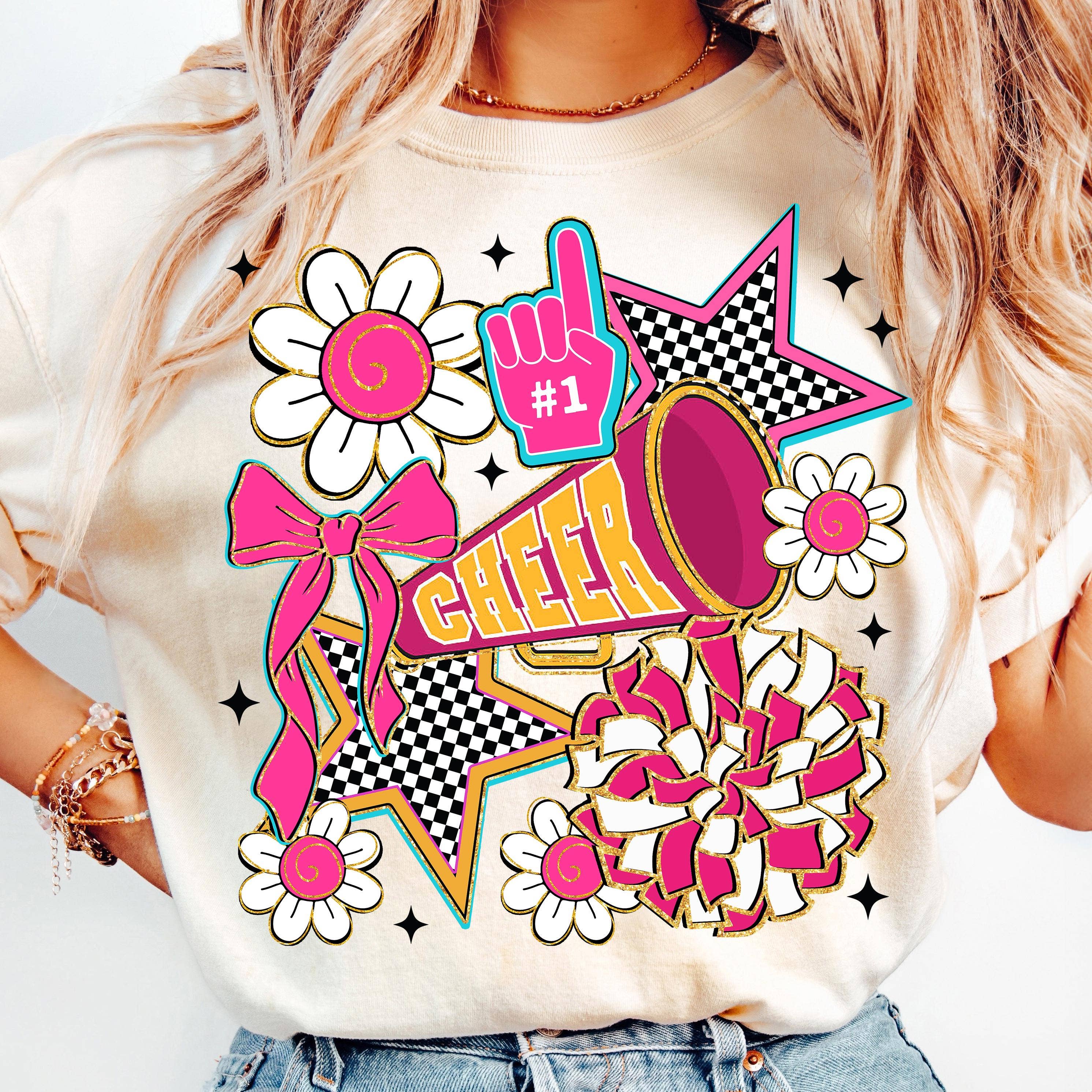 NVC Ecommerce LLC - Vente T-shirt à imprimés – femme - T-shirt Coquette Cheer, Sweat-shirt Coquette Cheerleader avec nœud0