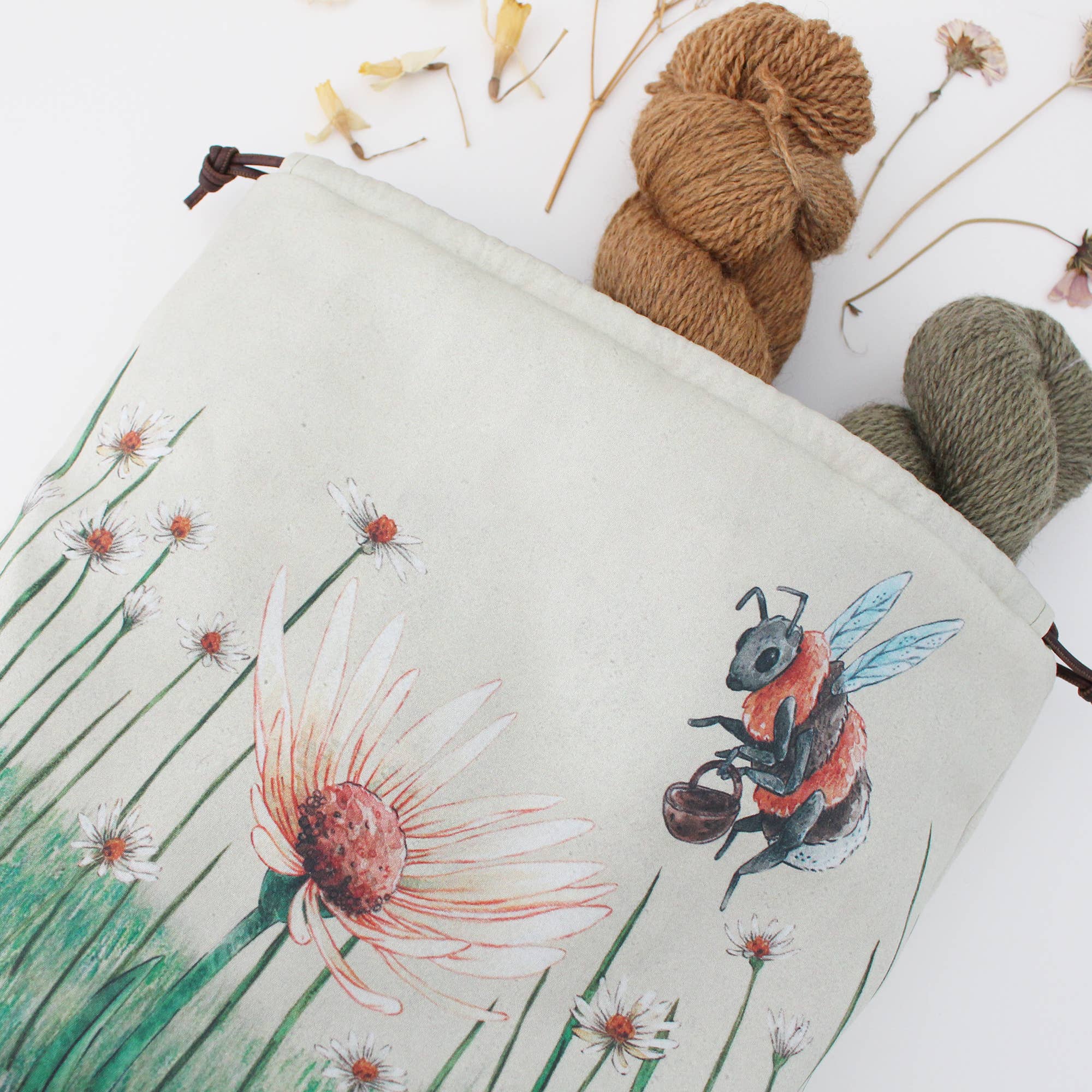 The Blue Rabbit House - Vente Sac à cordon de serrage – unisexe - Bonnie l’abeille bourdon | Sac à projet à cordon | Sac coulissant4