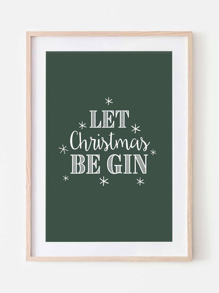 Impressão de Natal Let Christmas Be Gin 'Christmas por atacado de Slinky Prints
