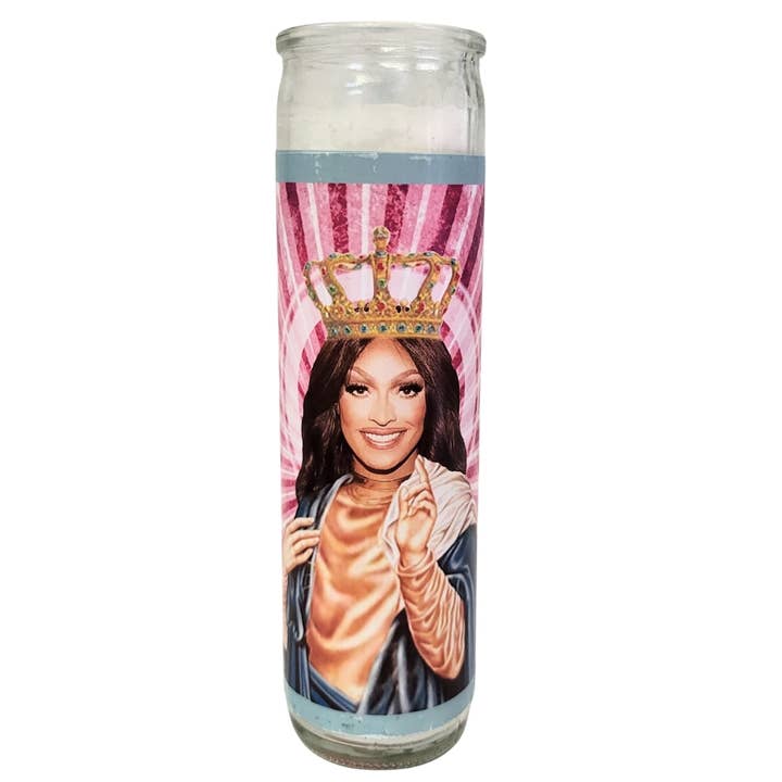 Tatianna Celebrity Saint Prayer Candle Trixie for wholesale by Pop Soap