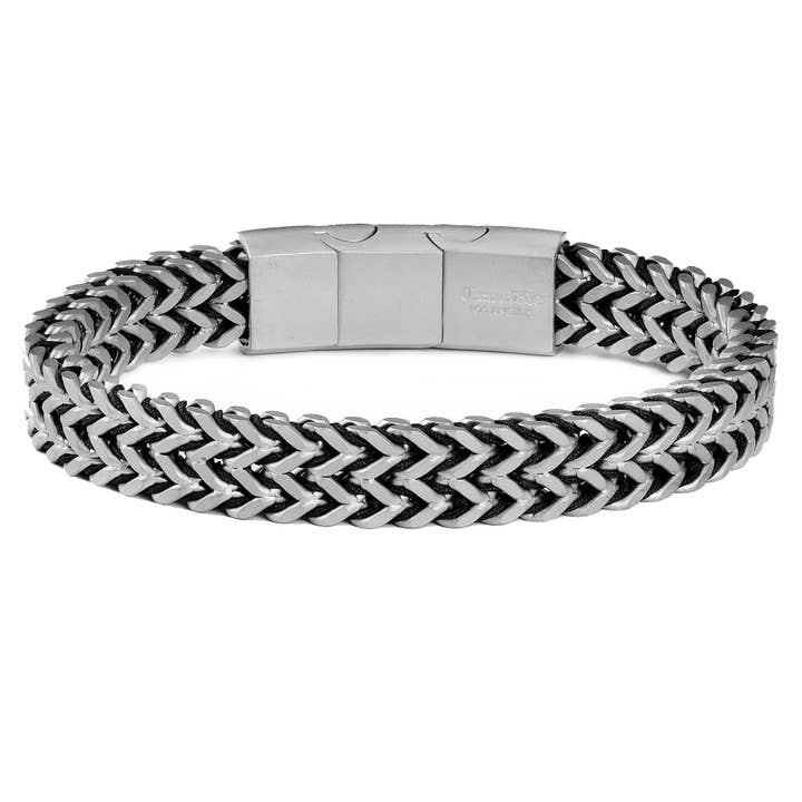 Crucible Matte Finish Stainless Steel Franco Chain Bracelet for wholesale by West Coast Jewelry