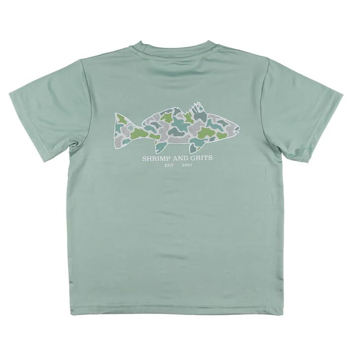 Coastal Camo Performance Graphic Tee for wholesale by Shrimp and Grits Kids